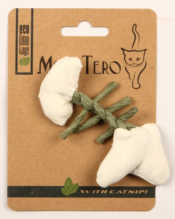 МОН ТЕРО ЭКО 11 см игрушка для кошек рыбья кость с кошачьей мятой белая 1х12