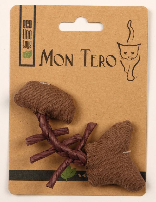 МОН ТЕРО ЭКО 11 см игрушка для кошек рыбья кость с кошачьей мятой фиолетовая 1х12