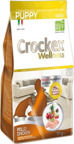 CROCKEX Wellness 2кг корм сухой для щенков мелких пород курица с рисом