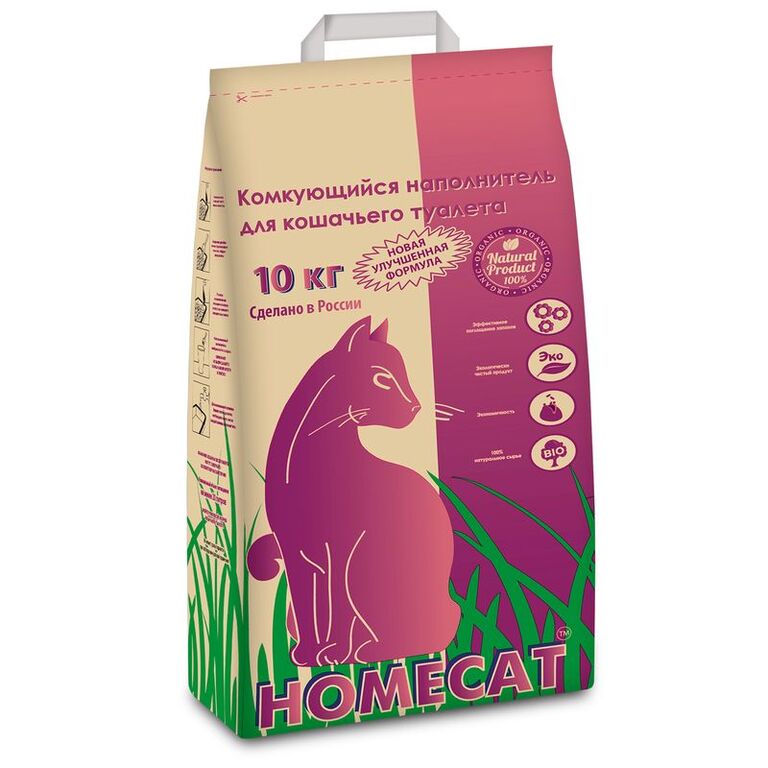 HOMECAT Горная свежесть 10 кг комкующийся наполнитель для кошачьих туалетов