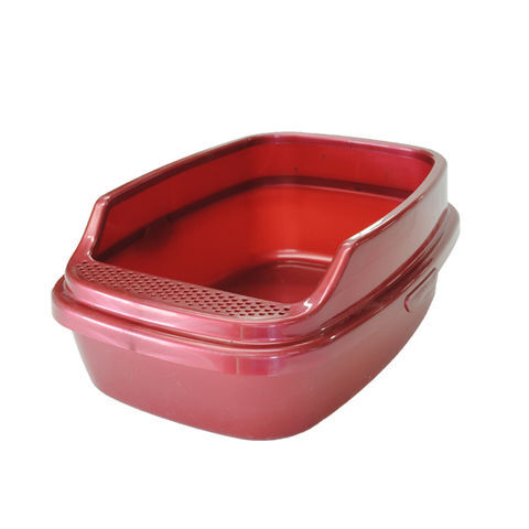 HOMECAT DELUXE 53х39х23 см туалет для кошек с бортиком красный перламутр