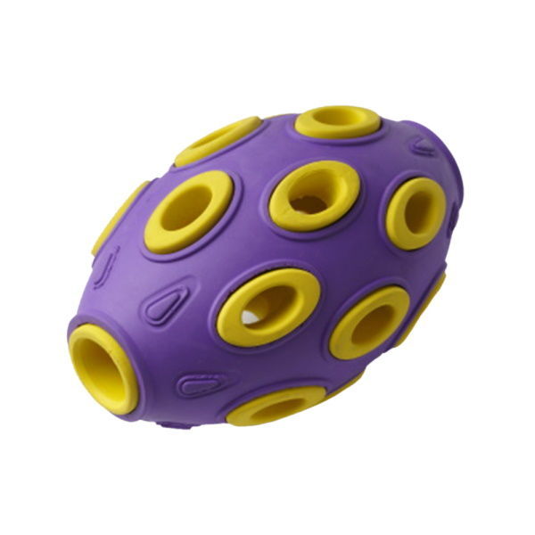 HOMEPET SILVER SERIES 7,6 см х 12 см игрушка для собак мяч регби фиолетово-желтый каучук