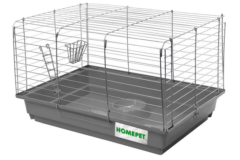 HOMEPET №2 58 см х 40 см х 38 см шаг прута 22 мм клетка для кроликов, хорьков и морских свинок свинок серый-хром