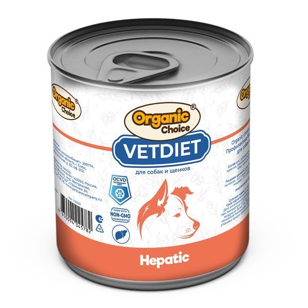 Organic Сhoice VET Hepatic 340 г для собак и щенков профилактика болезней печени 1х12