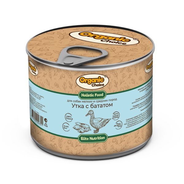Organic Сhoice 240 г консервы для собак мелких и средних пород утка с бататом  1Х12