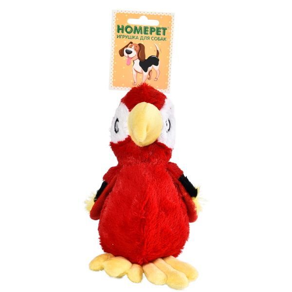 HOMEPET 18 см х 18 см игрушка для собак попугай с пищалкой и шуршащим эффектом плюш