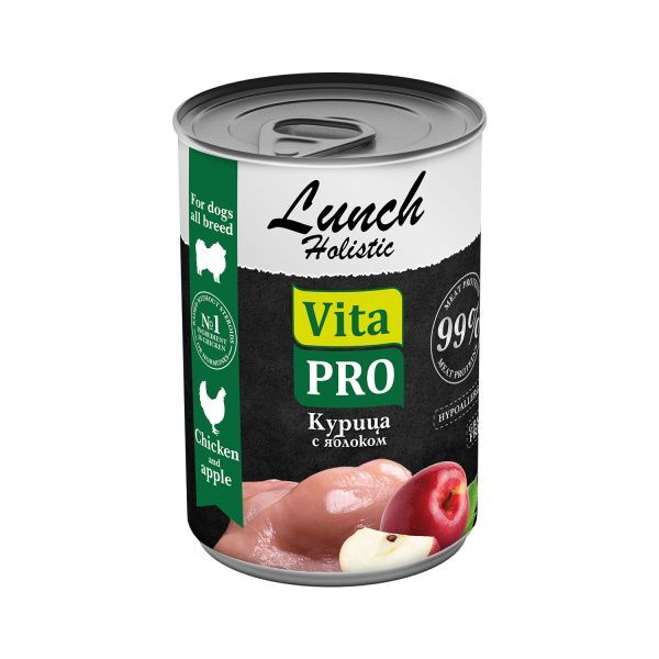 VITA PRO LUNCH 400 г консервы для собак курица с яблоком 1х9